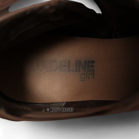 Madeline Girl Tabitha 2 Faux Suede Ankle Boots Taupe Size 9.5 Women - Picture 12 of 13